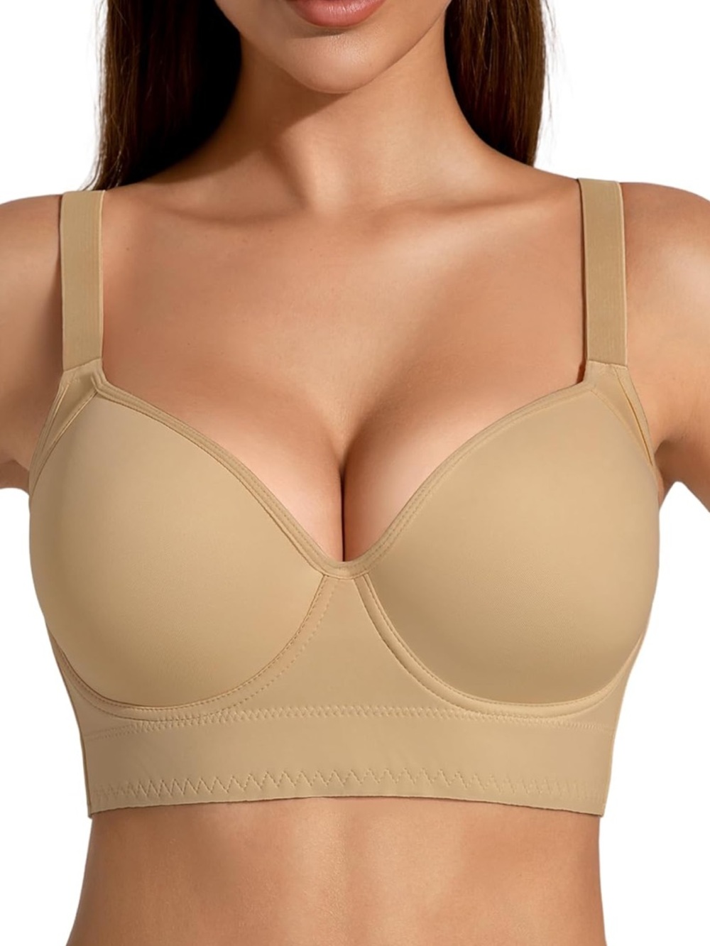 🚘 🆕 Comfort Longline Underwire Bra QDN black comfort Khaki size XL
